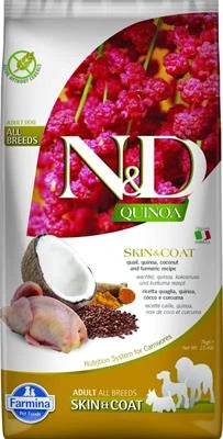 cibo secco per cani  ND DOG QUINOA SKIN/COAT QUAGLIA/COCCO/CURCUMA KG 7