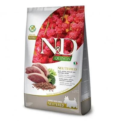 cibo secco per cani ND DOG QUINOA MINI NEUTERED ANATRA/BROCCOLI/ASPARAGI KG 7
