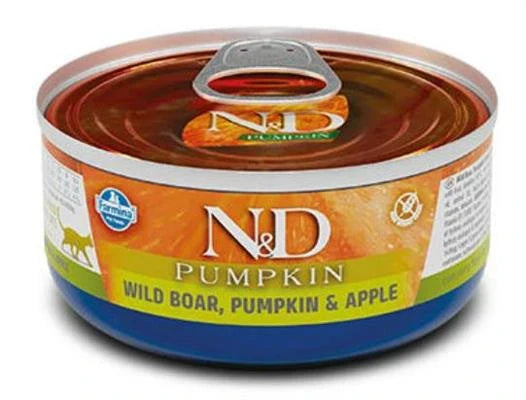Cibo umido per gatti ND UM CAT PUMPKIN CINGHIALE/MELA GR 70