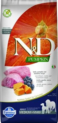 Cibo Secco Per Cani  ND DOG PUMPKIN MEDIUM/MAXI AGNELLO/MIRTILLO KG 12