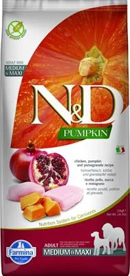 Cibo Secco Per Cani ND DOG PUMPKIN MEDIUM/MAXI POLLO MELOGRANO KG 12