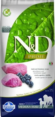 Cibo Secco Per Cani ND DOG PRIME MEDIUM/MAXI AGNELLO/MIRTILLO KG 12
