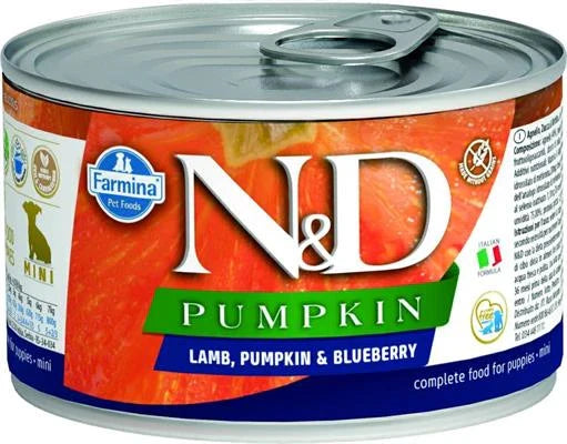 cibo umido per cani ND UM DOG PUMPKIN PUPPY MINI AGNELLO/MIRTILLO GR 140