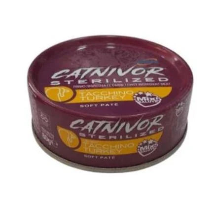 Cibo umido per gatti CATNIVOR STERILIZED GR 80 VITELLO