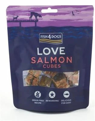 snack per cani  FISH4DOGS LOVE CUBETTI SALMONE GR 85
