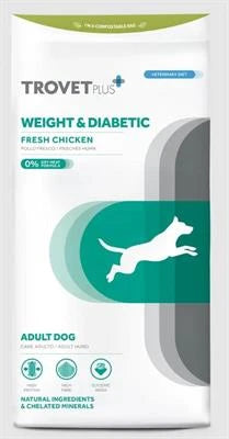 Cibo dietetico per cani TROVET DOG WEIGHT DIABETIC POLLO KG 3