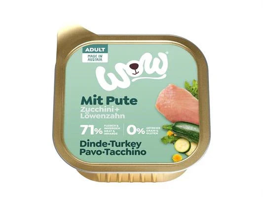 cibo umido per cani WOW DOG 11 X GR 150 TACCHINO