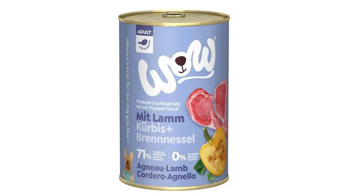 cibo umido per cani WOW DOG GR 400 AGNELLO