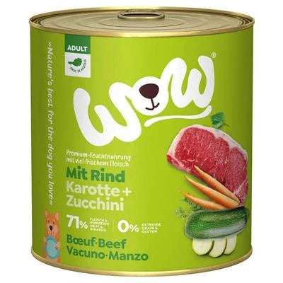cibo umido per cani WOW DOG GR 800 MANZO