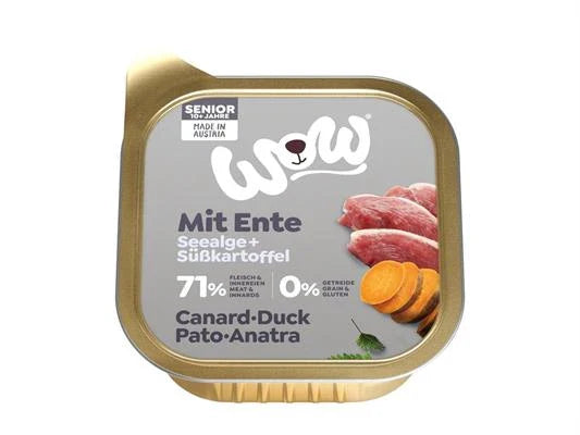 cibo umido per cani WOW DOG SENIOR 11 X GR 150 ANATRA
