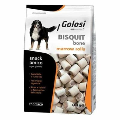 snack per cani GOLOSI BISCOTTI BONE MARROW ROLLS GR 600