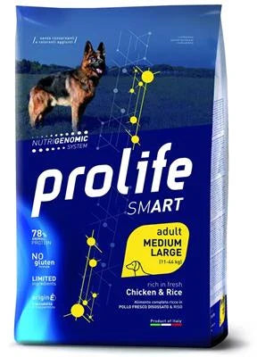 CIBO SECCO PER CANI PROLIFE DOG SMART MEDIUM/LARGE POLLO/RISO KG 2,5