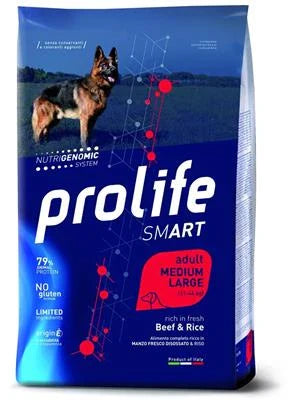 CIBO SECCO PER CANI PROLIFE DOG SMART MEDIUM/LARGE MANZO/RISO KG 2,5