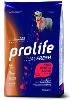 CIBO SECCO PER CANI PROLIFE DOG DUAL MEDIUM/LARGE MANZO/OCA/RISO KG 12