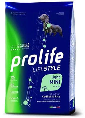 CIBO SECCO PER CANI PROLIFE DOG LIFESTYLE MINI LIGHT MERLUZZO/RISO KG 2