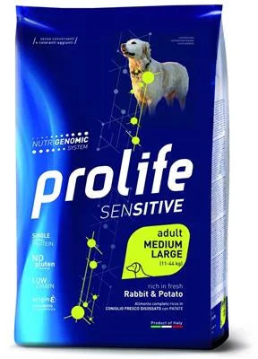 Cibo Secco Per Cani PROLIFE DOG SENSITIVE MEDIUM/LARGE CONIGLIO/PATATE KG 10