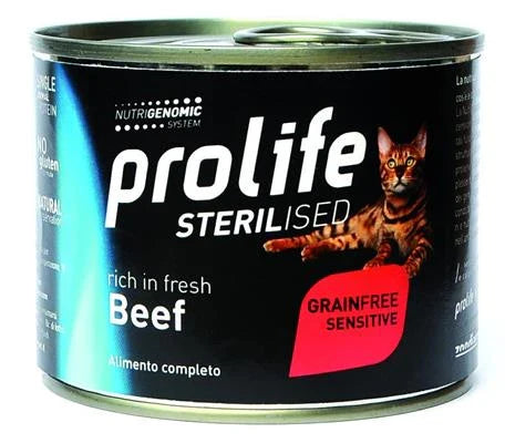 cibo umido per gatti PROLIFE CAT UM STERILIZED MANZO GR 200 NEW
